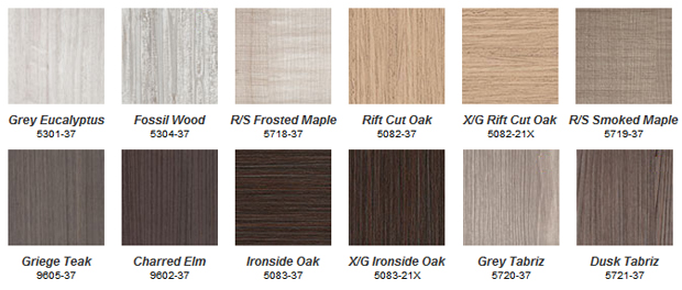 Greenlam Coastline mdf laminate cabinet door colours